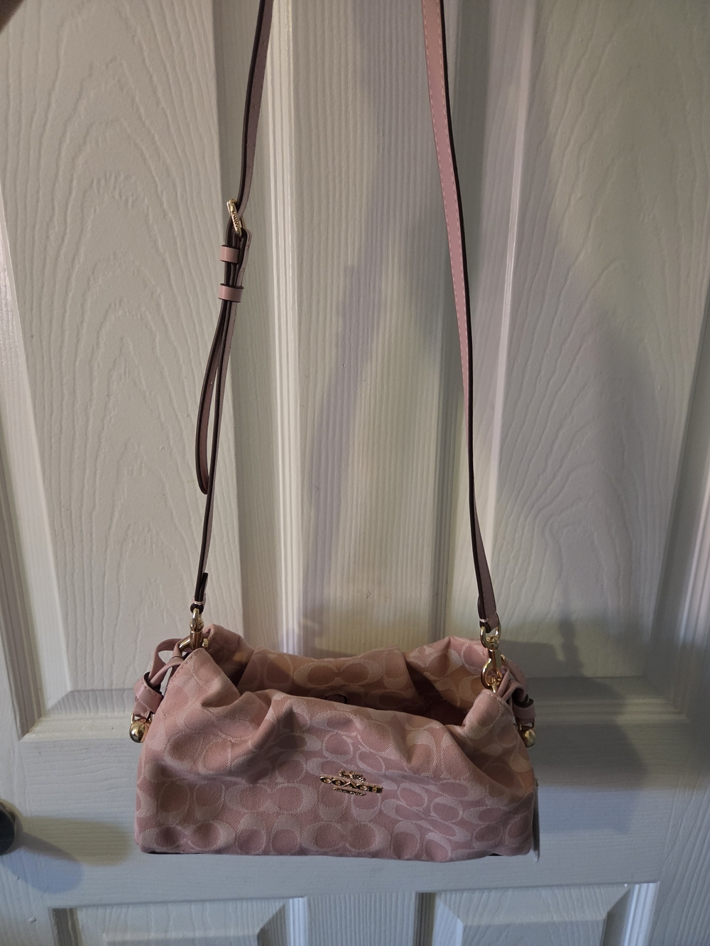 Coach Pink Denim Signature Shoulder Bag - Picture 3 of 6